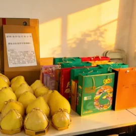 WOYO Technology Mid-Autumn Festival welfare distribution event at pogo pin manufacturer